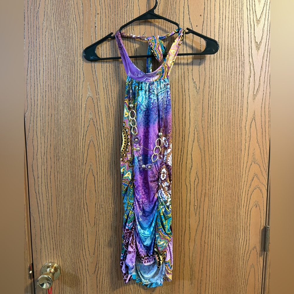 Y2K High Neck Halter Shirt with Beads